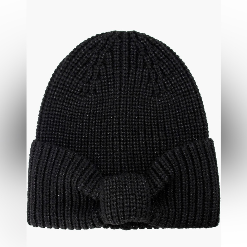 Kate Spade New York blank metallic bow knit beanie hat